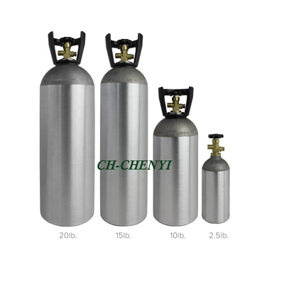 Cilindro de CO2 de alumínio para aquário com válvula CGA320 para barril de bebida de cerveja